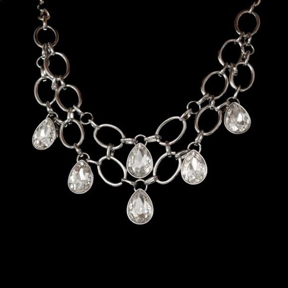 NEW Rhinestone Drop Bling Sparkle Necklace & Earrings - Picture 5 of 5